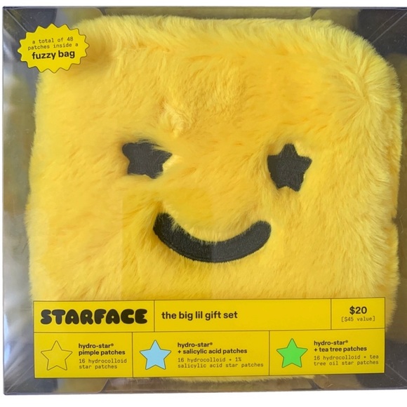 Starface The Big Lil Gift Set Yellow Plush Pouch with Hydro-Star Pimple Patches - Picture 3 of 6